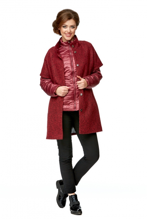 Женское пальто из текстиля с воротником 8000966