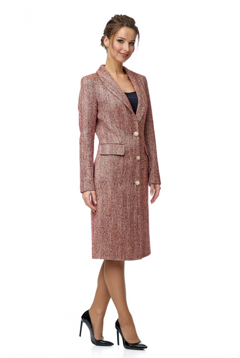 Женское пальто из текстиля с воротником 8001044