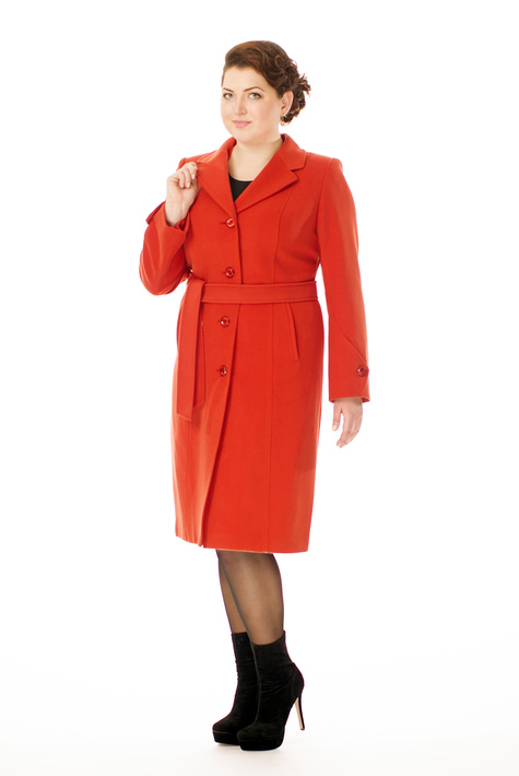 Женское пальто из текстиля с воротником 8001752