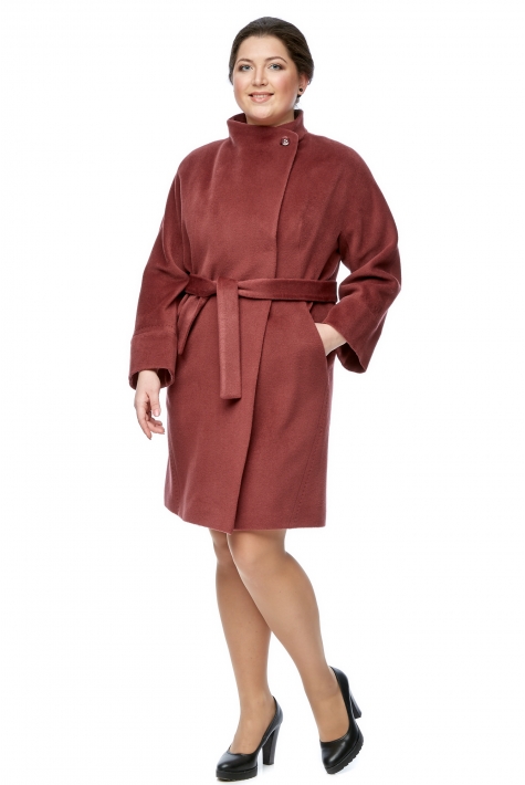 Женское пальто из текстиля с воротником 8001773