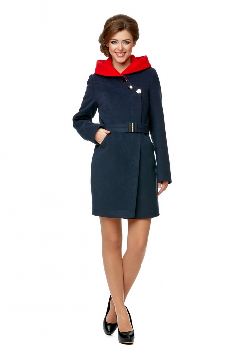 Пальто женское из текстиля с капюшоном 8001971