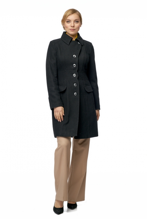Женское пальто из текстиля с воротником 8002739