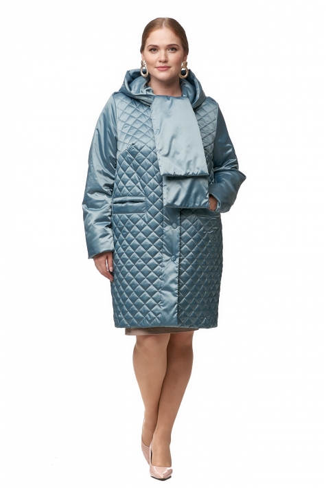 Женское пальто из текстиля с капюшоном 8012593