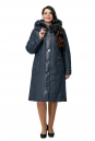 Женское пальто из текстиля с капюшоном, отделка песец 8015934