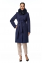 Женское пальто из текстиля с воротником, отделка песец 8016817