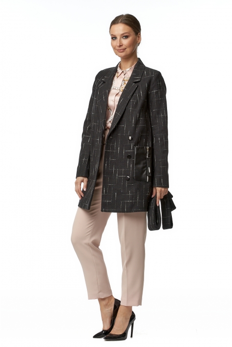 Женское пальто из текстиля с воротником 8017129