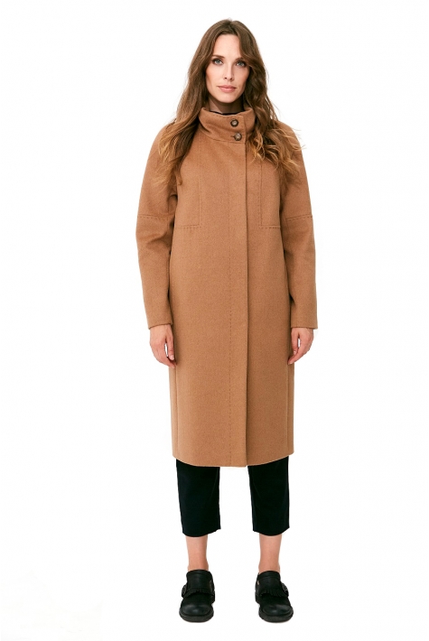 Женское пальто из текстиля с воротником 8018766