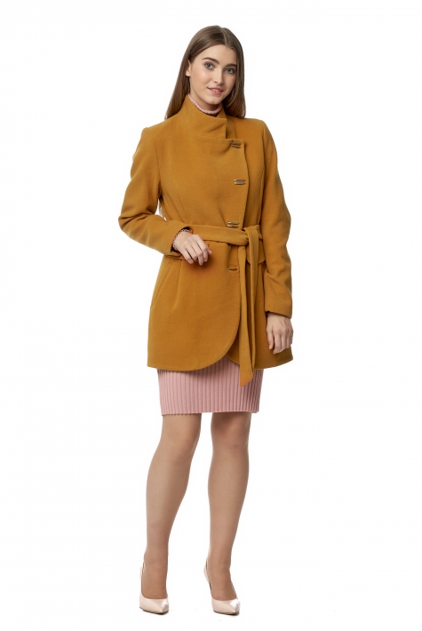 Женское пальто из текстиля с воротником 8019731