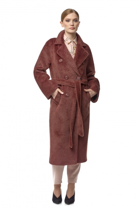 Женское пальто из текстиля с воротником 8021462