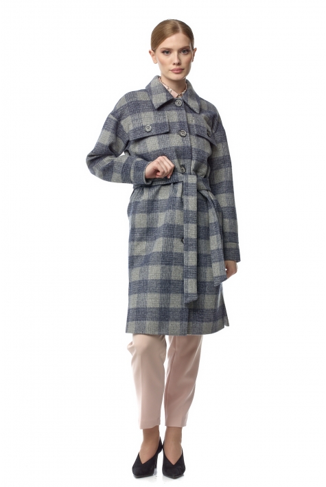 Женское пальто из текстиля с воротником 8021512