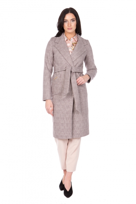 Женское пальто из текстиля с воротником 8021695